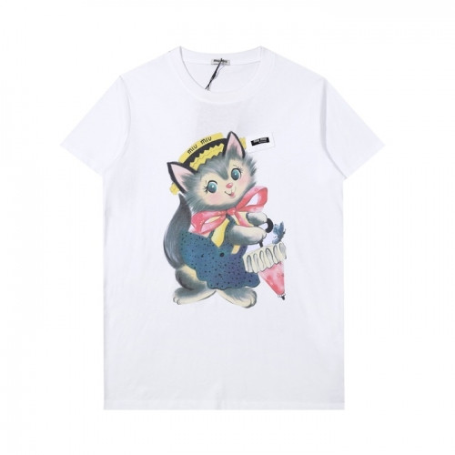 Miumiu 2020 Ladies Cotton Short Sleeved Tshirts - 미우미우 2020 여성 코튼 반팔티 Miu0214x.Size(s - l).화이트