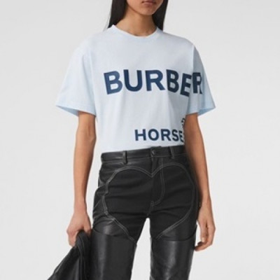 Burberry Mm/Wm Logo Cotton Short Sleeved Tshirts - 버버리 2021 남/녀 로고 코튼 반팔티 Bur03840x.Size(s - 2xl).블루