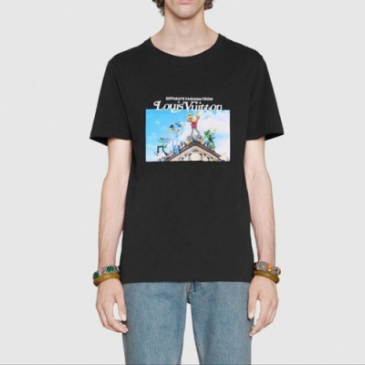 Louis vuitton  Mm/Wm Logo Short Sleeved Tshirts black - 루이비통 2021 남/녀 로고 반팔티 Lou02770x Size(xs - l) 블랙
