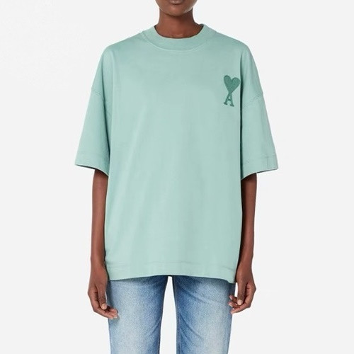 Ami 2021 Mm/Wm Casual Cotton Short Sleeved Tshirt Mint - 아미 2021 남/녀 로고 코튼 캐쥬얼 반팔티 Ami0105x Size(s - xl) 민트