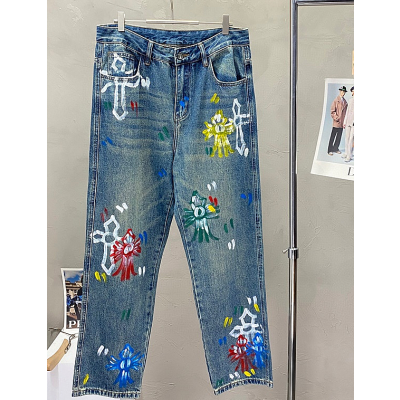 Chrom Hearts 2025 Mens Casual Denim Jeans Blue - 크롬하츠 2025 남성 캐쥬얼 데님 청바지 Chr0340x Size(29 - 38) 블루