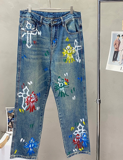 Chrom Hearts 2025 Mens Casual Denim Jeans Blue - 크롬하츠 2025 남성 캐쥬얼 데님 청바지 Chr0340x Size(29 - 38) 블루