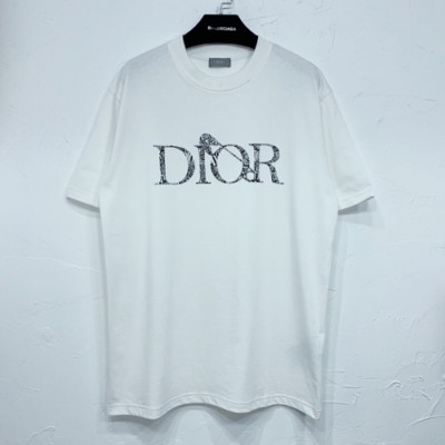 Dior  Mm/Wm Casual Crew-neck Short Sleeved Tshirts White - 디올 2021 남/녀 캐쥬얼 크루넥 반팔티 Dio01220x Size(s - xl) 화이트