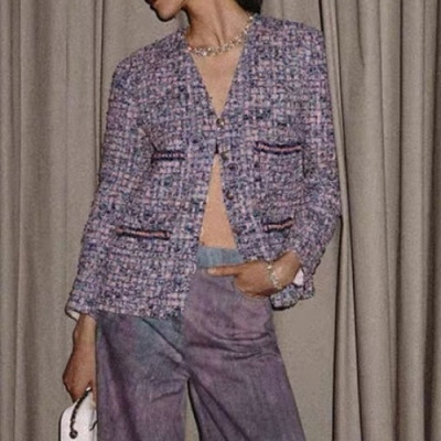 Chanel  Womens Luxury Tweed Jackets - 샤넬 2021 여성 럭셔리 트위드 자켓 Cha0612x Size(s - l) 퍼플