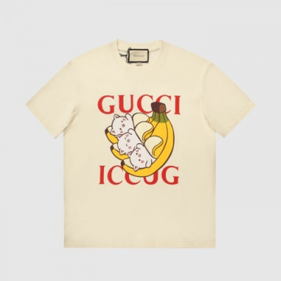 [매장판]Gucci  Mm/Wm Logo Short Sleeved Tshirts Ivory - 구찌 2021 남/녀 로고 반팔티 Guc03681x Size(xs - l) 아이보리