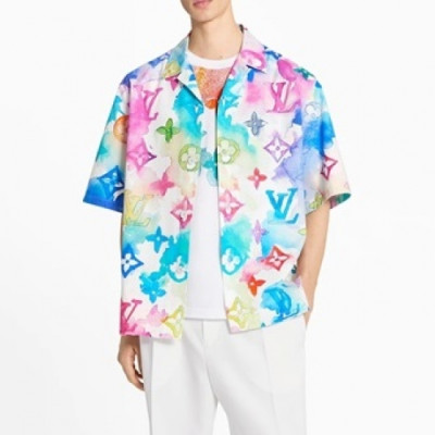 [트렌디]Louis vuitton  Mens Trendy Short - sleeved shirts Blue - 루이비통 2021 남성 트렌디 셔츠 Lou02838x Size(s - xl) 블루