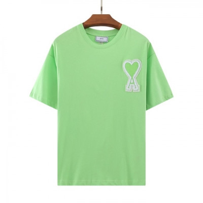Ami  Mm/Wm 'Ami de Coeur' Casual Cotton Short Sleeved Tshirt Green - 아미 2021 남/녀 로고 코튼 캐쥬얼 반팔티 Ami0114x Size(s - 2xl) 그린