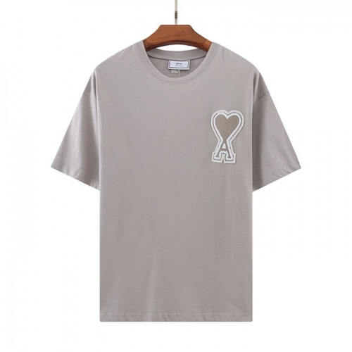 Ami  Mm/Wm Casual Cotton Short Sleeved Tshirt Gray - 아미 2021 남/녀 로고 코튼 캐쥬얼 반팔티 Ami0115x Size(s - 2xl) 그레이