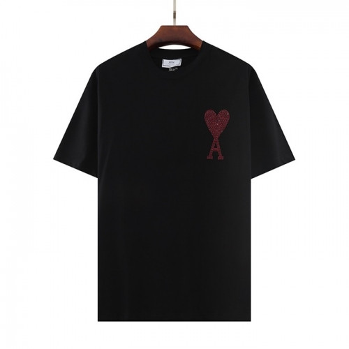 Ami  Mm/Wm Casual Cotton Short Sleeved Tshirt Black - 아미 2021 남/녀 로고 코튼 캐쥬얼 반팔티 Ami0117x Size(m - 2xl) 블랙