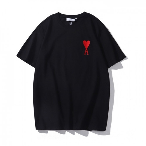 Ami Mm/Wm Casual Cotton Short Sleeved Tshirt Black - 아미 2021 남/녀 로고 코튼 캐쥬얼 반팔티 Ami0119x Size(m - 2xl) 블랙