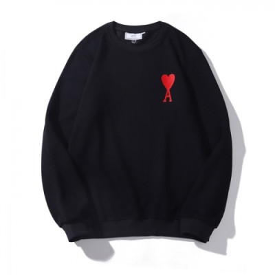 Ami Mens Logo Casual Cotton Man-to-man Ivory - 아미 2021 남성 로고 코튼 맨투맨 Ami0132x Size(m - 2xl) 블랙