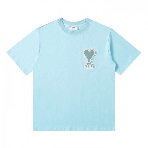 Ami 2021 Mm/Wm Casual Cotton Short Sleeved Tshirt Blue - 아미 2021 남/녀 로고 코튼 캐쥬얼 반팔티 Ami0133x Size(m - xl) 블루