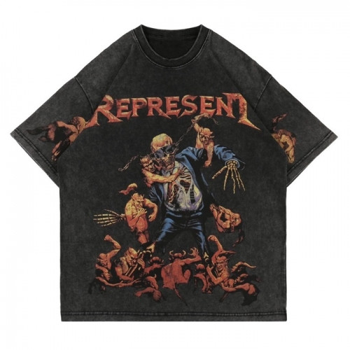 Represent  Mm/Wm Wolf Logo Cotton Short Sleeved Tshirts Black - 리프리젠트 2021 남자 울프 로고 코튼 반팔티 Rep0014x Size(m - xl) 블랙