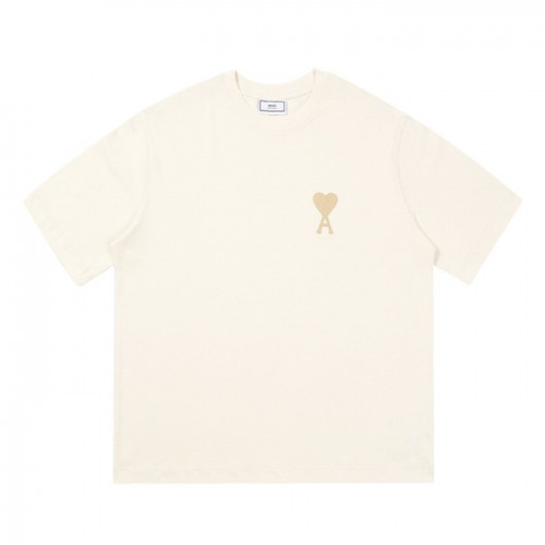 Ami Mm/Wm Casual Cotton Short Sleeved Tshirt Ivory - 아미 2021 남/녀 로고 코튼 캐쥬얼 반팔티 Ami0140x Size(s - xl) 아이보리