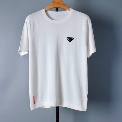 Prada  Mens Basic Logo Short Sleeved Tshirts White - 프라다 2021 남성 베이직 로고 폴로 반팔티 Pra02306x Size(m - 3xl) 화이트