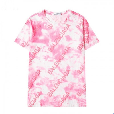 Balenciaga  Mm/Wm Logo Cotton Short Sleeved Tshirts Pink - 발렌시아가 2021 남/녀 로고 코튼 반팔티 Bal01092x Size(s - 2xl) 핑크