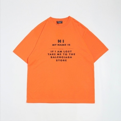Balenciaga  Mm/Wm Logo Cotton Short Sleeved Tshirts Orange - 발렌시아가 2021 남/녀 로고 코튼 반팔티 Bal01096x Size(xs - l) 오렌지