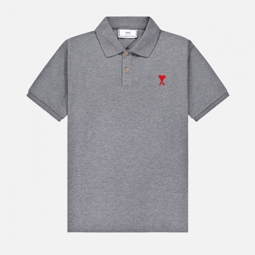 Ami Mm/Wm Casual Cotton Short Sleeved Tshirt Gray - 아미 2021 남/녀 로고 코튼 캐쥬얼 반팔티 Ami0153x Size(xs - l) 그레이