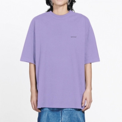 Balenciaga  Mm/Wm Logo Cotton Short Sleeved Tshirts Purple - 발렌시아가 2021 남/녀 로고 코튼 반팔티 Bal01099x Size(xs - l) 퍼플