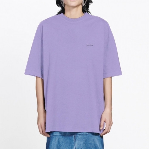 Balenciaga  Mm/Wm Logo Cotton Short Sleeved Tshirts Purple - 발렌시아가 2021 남/녀 로고 코튼 반팔티 Bal01099x Size(xs - l) 퍼플