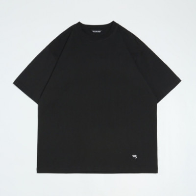 Balenciaga  Mm/Wm Logo Cotton Short Sleeved Tshirts Black - 발렌시아가 2021 남/녀 로고 코튼 반팔티 Bal01106x Size(xs - l) 블랙