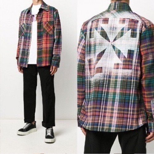Off white  Mens Basic Logo Cotton Shirts Blue - 오프화이트 2021 남성 베이직 로고 코튼 체크 셔츠 Off0753x Size(xs - l) 블루