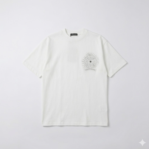 크롬하츠 남성 크루넥 화이트 반팔티 - Chrome Hearts Mens White Tshirts - chr0400x