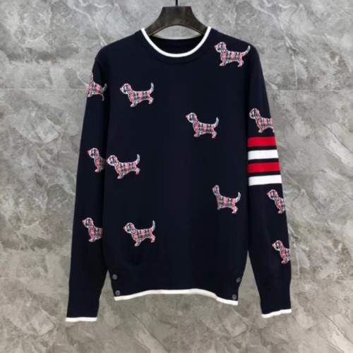 톰브라운 남성 네이비 니트 - Thom Browne Mens Navy Knits - th01335x