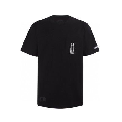 크롬하츠 남성 크루넥 블랙 반팔티 - Mens Black Tshirts - chr407x
