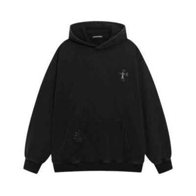 크롬하츠 남성 블랙 후디 - Chrom hearts Mens Black Hoodie - chc409x