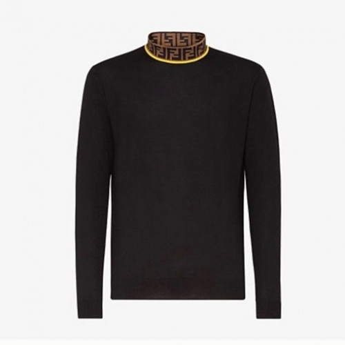 Fendi  Mens Logo Crew-neck Sweaters Black - 펜디 2021 남성 로고 크루넥 스웨터 Fen01017x Size(xs - l) 블랙