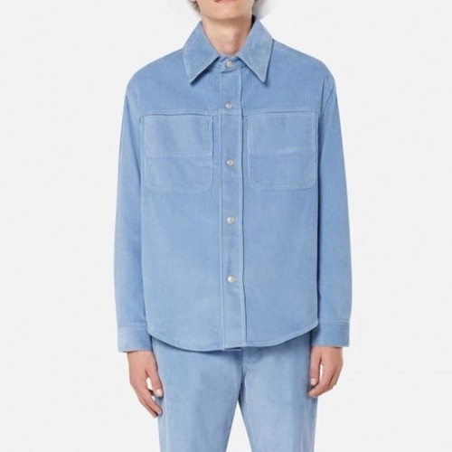 Ami Mens Logo Casual Cotton Shirts Blue - 아미 2021 남성 로고 캐쥬얼 코튼 셔츠Ami0179x