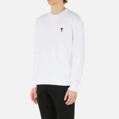 Ami Mens Logo Casual Cotton Man-to-man White - 아미 2021 남성 로고 코튼 맨투맨 Ami0182x Size(xs - l) 화이트