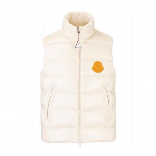 Moncler Mens Patch Logo Modern Duck Down Padding Vest White - 몽클레어 2021 남성 패치 로고 모던 덕다운 패딩 베스트 Moc02285x Size(1 - 5) 화이트