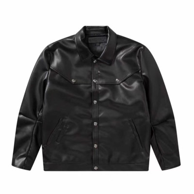 크롬하츠 남성 캐쥬얼 블랙 자켓 - Mens Black Jackets - Chr0127x