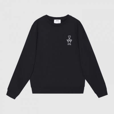 Ami Mens Logo Casual Cotton Man-to-man Black - 아미 2021 남성 로고 코튼 맨투맨 Ami0204x Size(xs -  l) 블랙