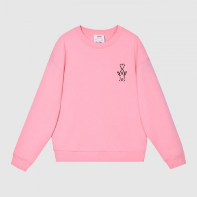 Ami Mens Logo Casual Cotton Man-to-man Pink - 아미 2021 남성 로고 코튼 맨투맨 Ami0205x Size(xs -  l) 핑크