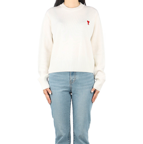 Ami  Mm/Wm Logo Casual Turtle-neck Sweaters Ivory - 아미 2021 남/녀 로고 캐쥬얼 터틀넥 스웨터 Ami0207x Size(s - xl) 화이트