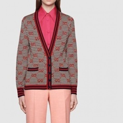 Gucci Womens Trendy V-neck Cardigan Red - 구찌 2021 여성 트렌디 브이넥 가디건 Guc04109x Size(s - l) 레드