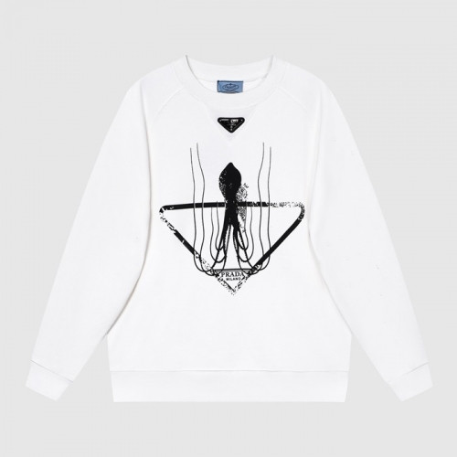 Prada  Mens Crew-neck Cotton Tshirts White - 프라다 2021 남성 로고 크루넥 코튼 긴팔티 Pra02424x Size(xs - l) 화이트