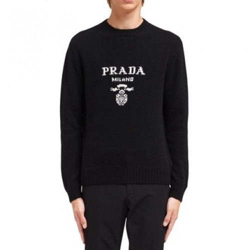 프라다 남성 블랙 크루넥 니트 - Prada Mens Black Knits - pra02483x