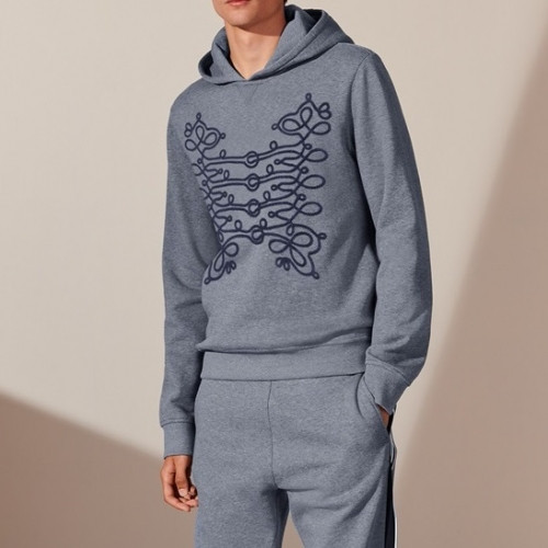 Hermes Mens Logo Casual Cotton Hoodie Gray - 에르메스 2021 남성 로고 캐쥬얼 코튼 후드티 Her0698x Size(m - 3xl) 그레이