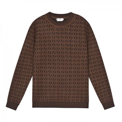 Fendi  Mens Logo Crew-neck Sweaters Brown - 펜디 2021 남성 로고 크루넥 울 스웨터 Fen01073x Size(s - l) 브라운