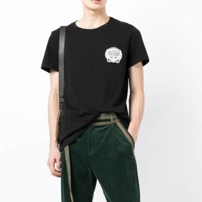 Balmain  Mens Logo Cotton Short Sleeved Tshirs Black - 발망 2021 남성 로고 코튼 반팔티 Bam0150x Size(m - 3xl) 블랙