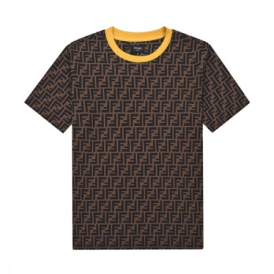 Fendi  Mens Logo Casual Short Sleeved Tshirts Brown - 펜디 2021 남성 로고 캐쥬얼 코튼 반팔티 Fen01099x Size(s - l) 브라운