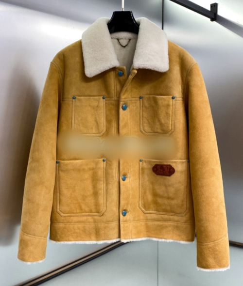 루이비통 남성 카키 가죽 자켓 - Louis vuitton Mens Khaki Jackets - lv03788x