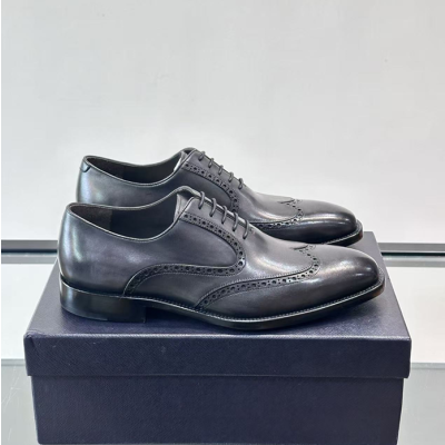 프라다  남성 레더 옥스퍼드 슈즈 Size(240-280) 블랙 - Prada  Mens Leather Oxford Shoes - Pra01579x