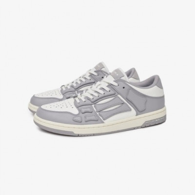 아미리 남/녀 캐쥬얼 레더 로우탑 스니커즈 - Amiri Mm/Wm Casual Leather Low-top Sneakers Ami0317x Gray