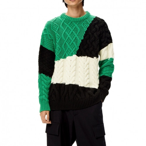 Loewe Mens Logo Crew-neck Wool Sweaters Green - 로에베 2021 남성 로고 크루넥 울 스웨터 Loe0535x Size(m - 2xl) 그린