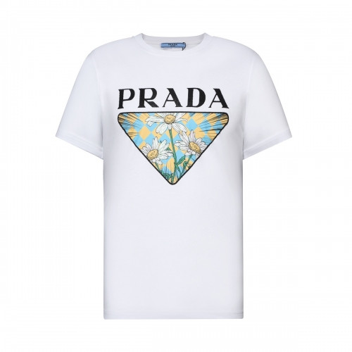 Prada  Unisex Logo Short Sleeved Tshirts White - 프라다 2021 남/녀 로고 반팔티 Pra02548x Size(s - xl) 화이트